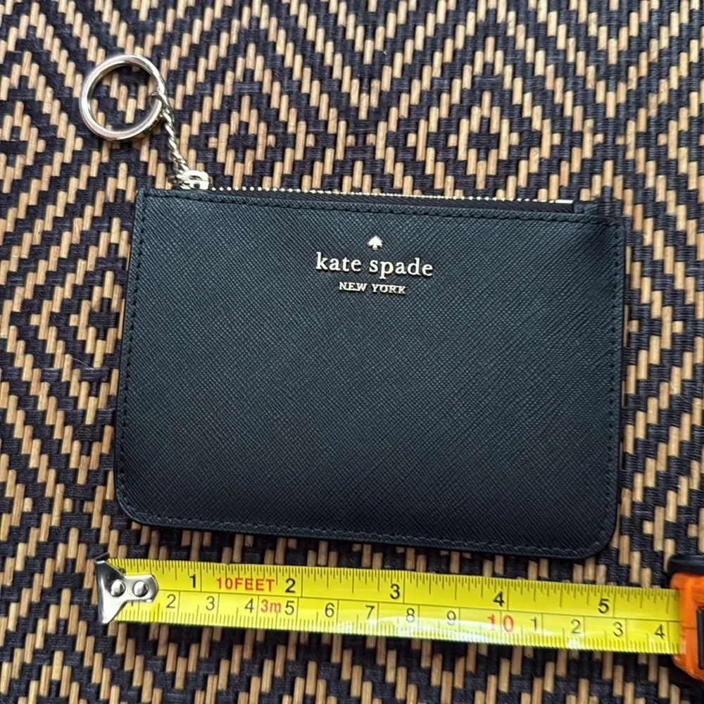 Kate Spade saffiano leather Zip cardholder coin Pouch Key Ring wallet bag charm